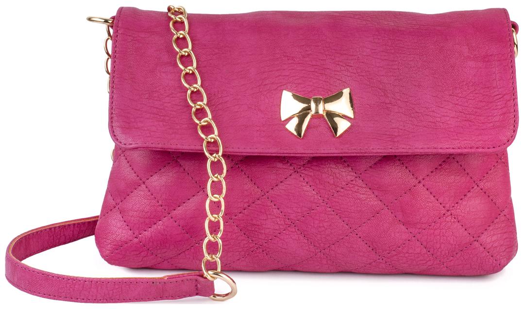 

Lychee Bags Pink PU Solid Sling Bag