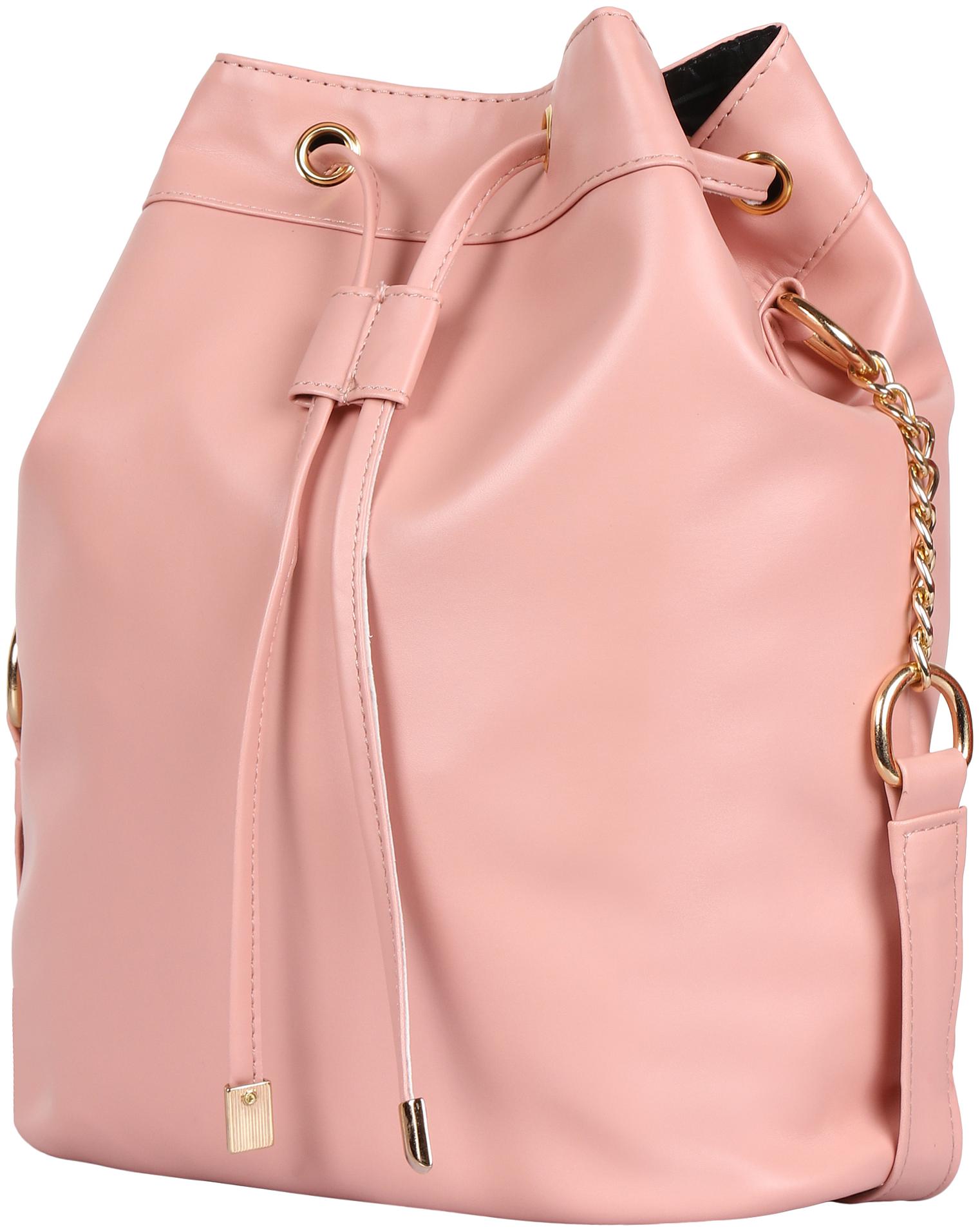 

Lychee bags Pink Canvas Solid Sling Bag