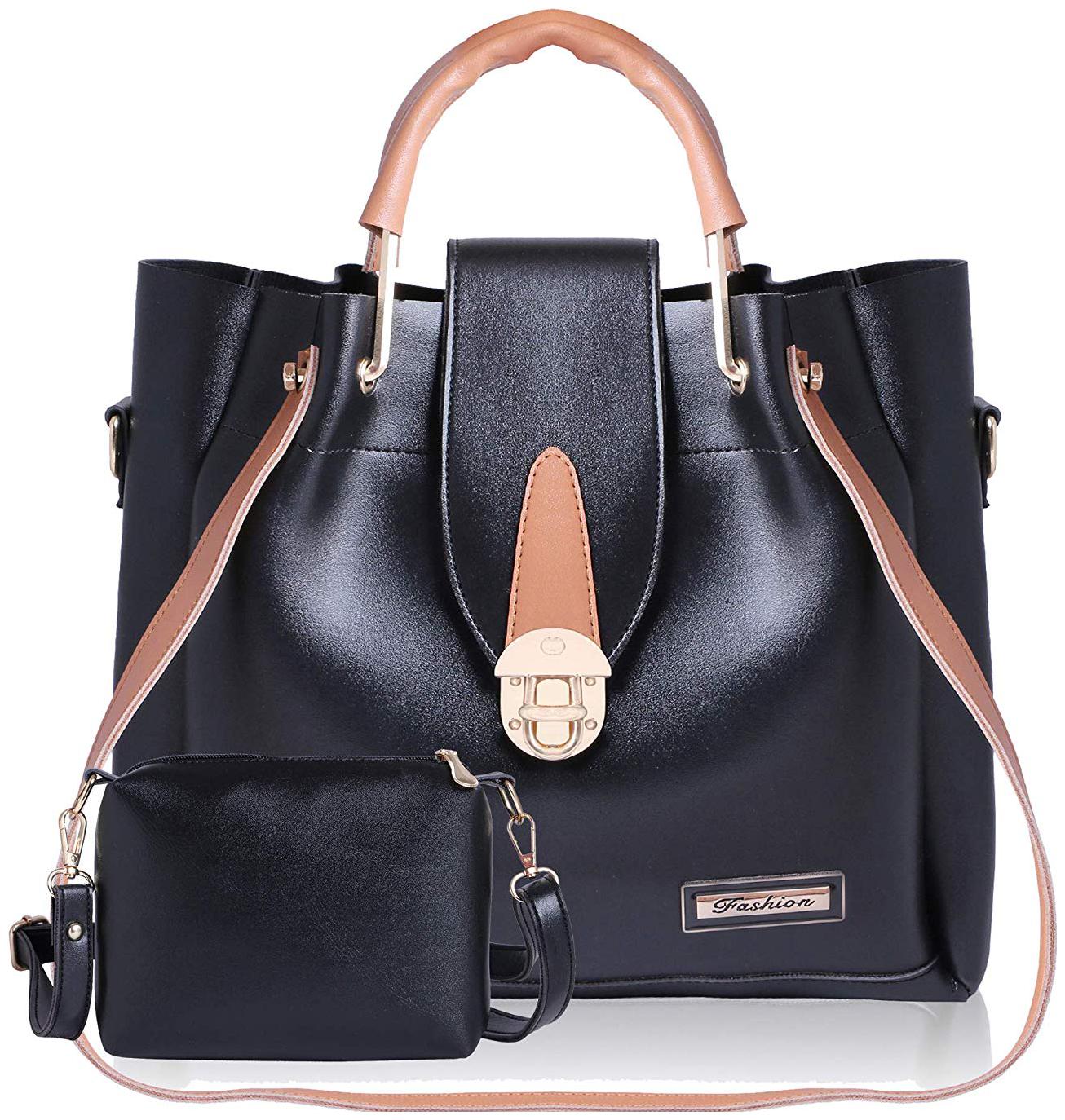 

Maeva Black Faux Leather Handheld Bag
