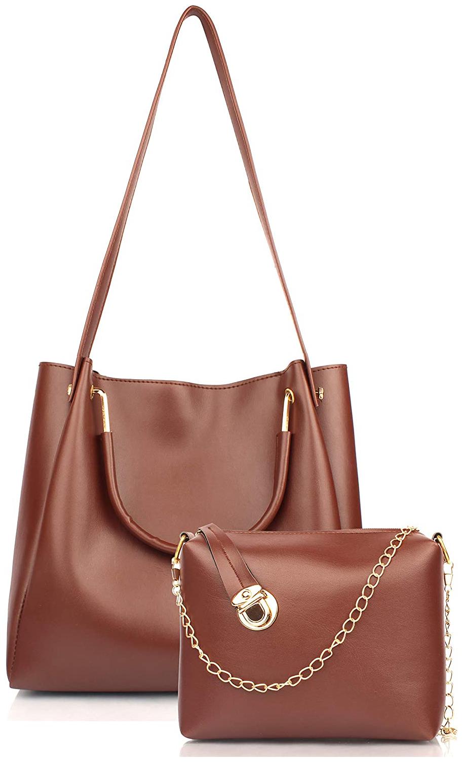 

Mammon Brown PU Handheld Bag