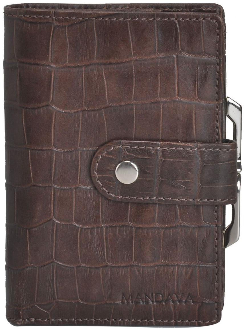 

Mandava 100 genuine leather brown croco printed ladies wallet