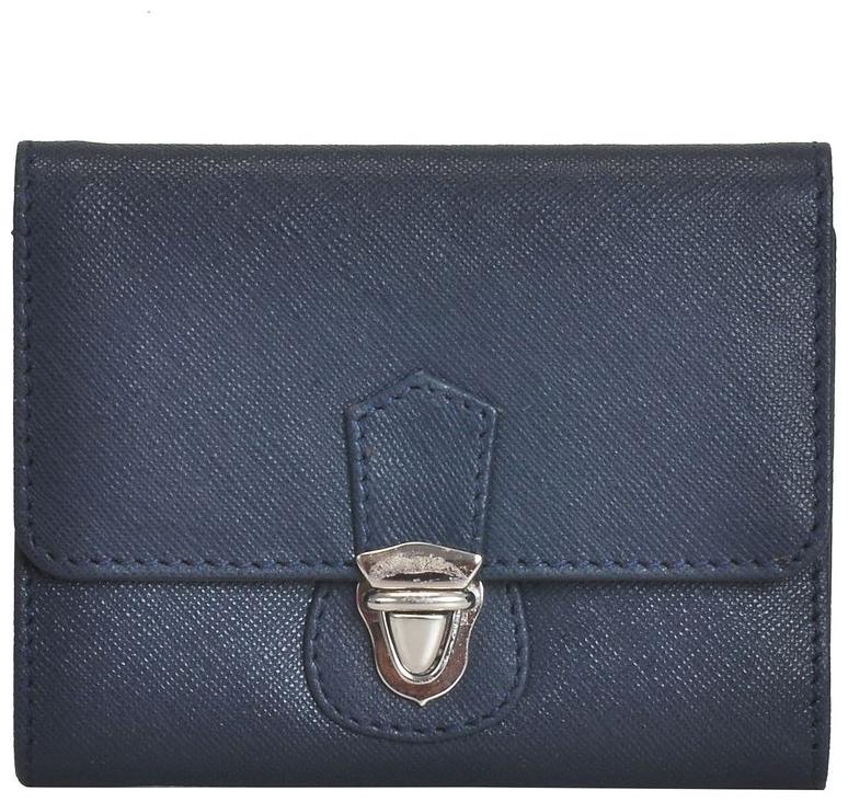 

Mandava Genuine Safiano Leather Dark Blue Ladies Wallet