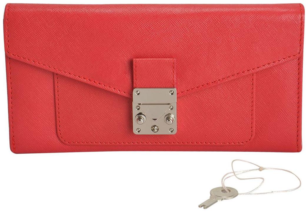 

MANDAVA Women Red Leather Wallet