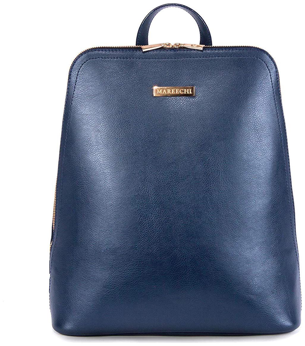 

Mareechi Blue Leather Backpack