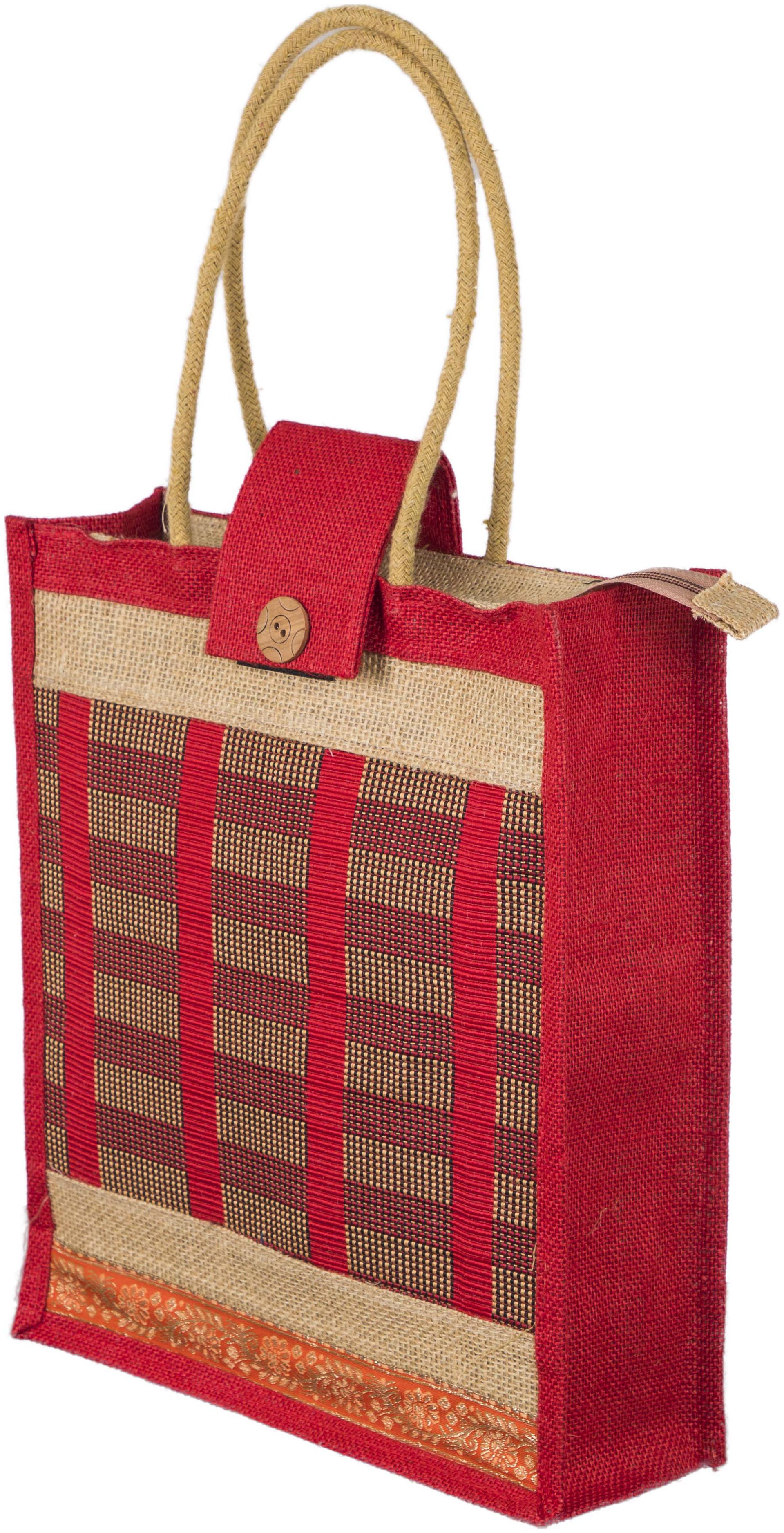 

Marina Eco Bags Red Jute Shoulder Bag - MPSLB 02