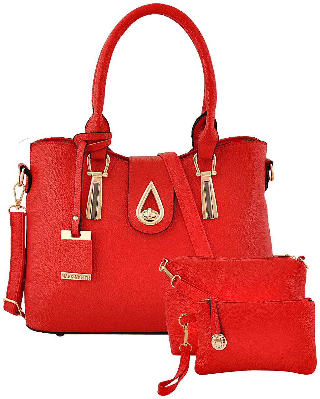 

Mark Keith Red Polyester Handheld Bag