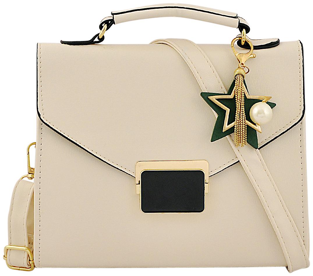 

Mark Keith White Polyester Handheld Bag
