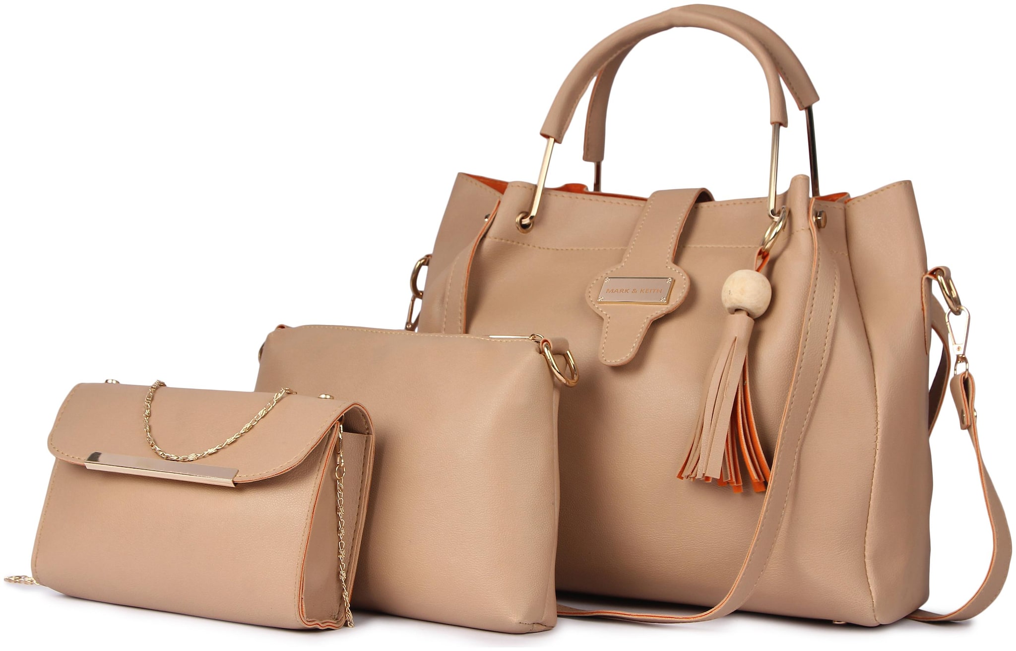 

Mark Keith Beige PU Handheld Bag - MBG 1302 DBG