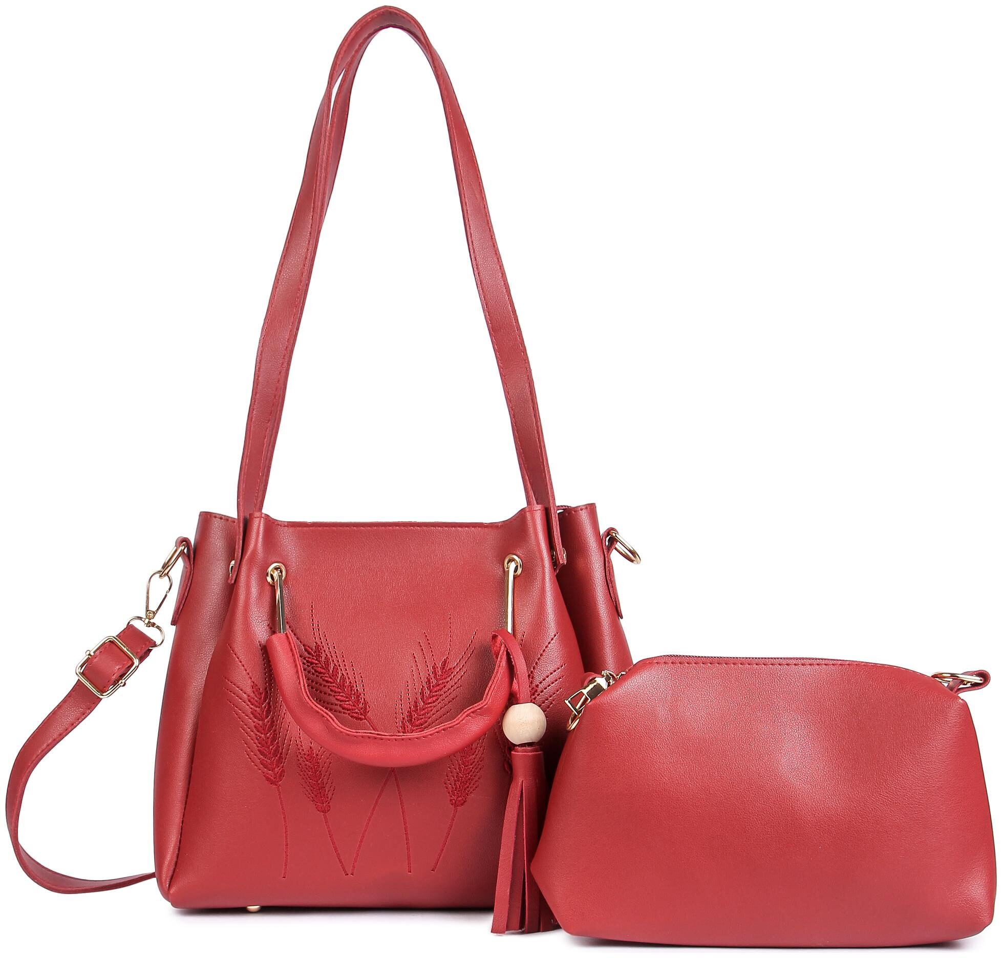 

Mark Keith Maroon PU Handheld Bag