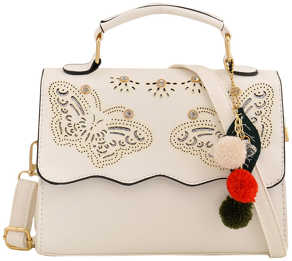 

Mark Keith White Polyester Handheld Bag