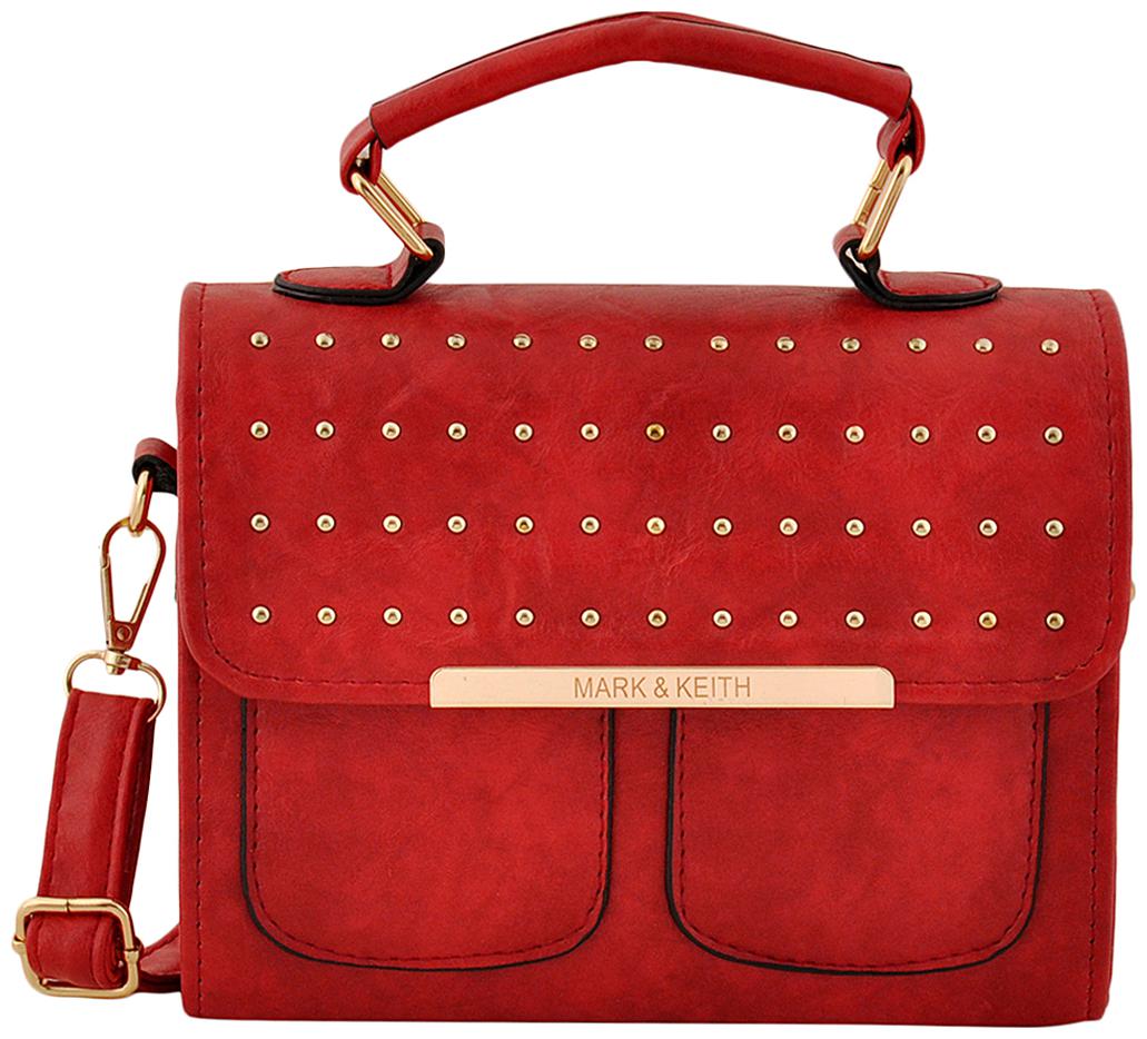 

Mark Keith Maroon Polyester Embellished Sling Bag