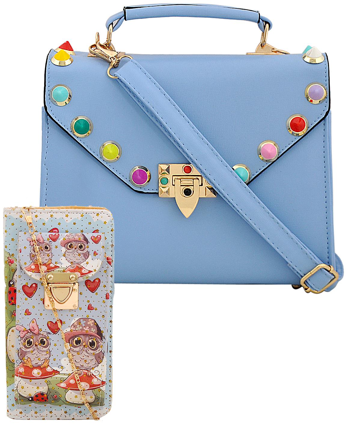 

Mark Keith Blue PU Solid Sling Bag