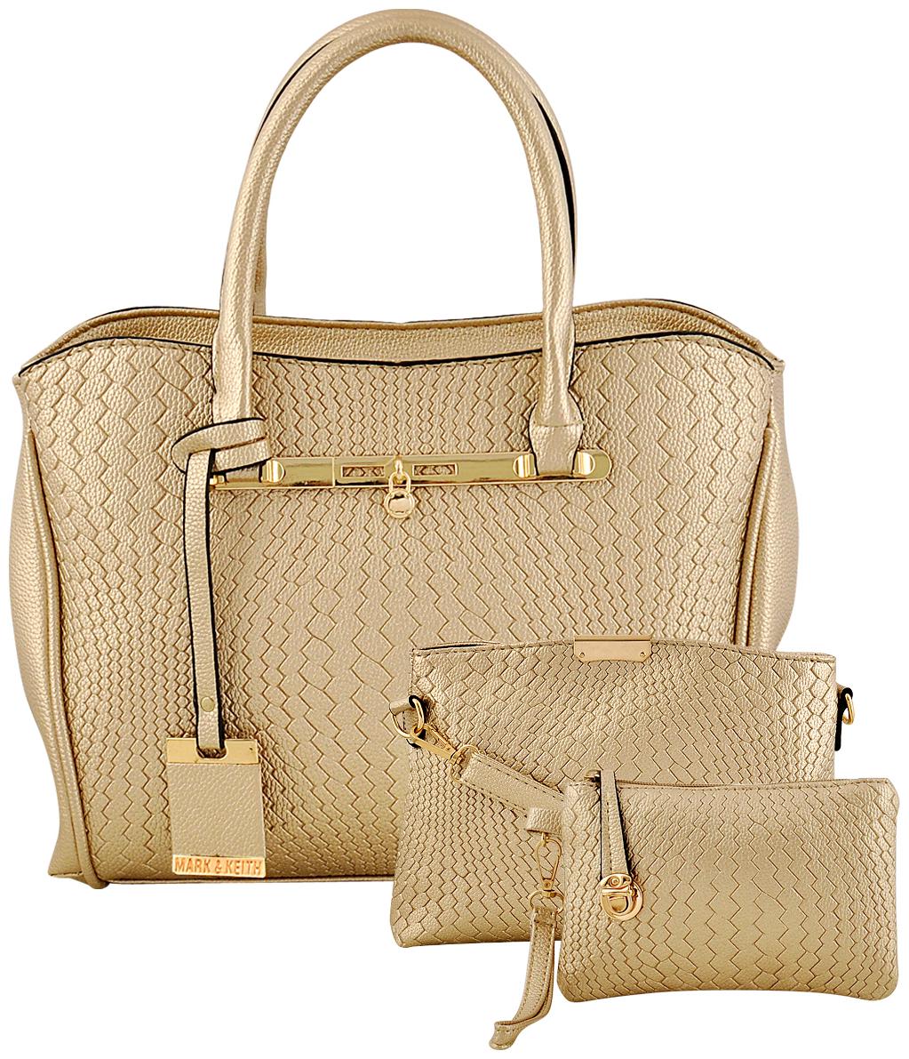 

Mark Keith Gold PU Handheld Bag