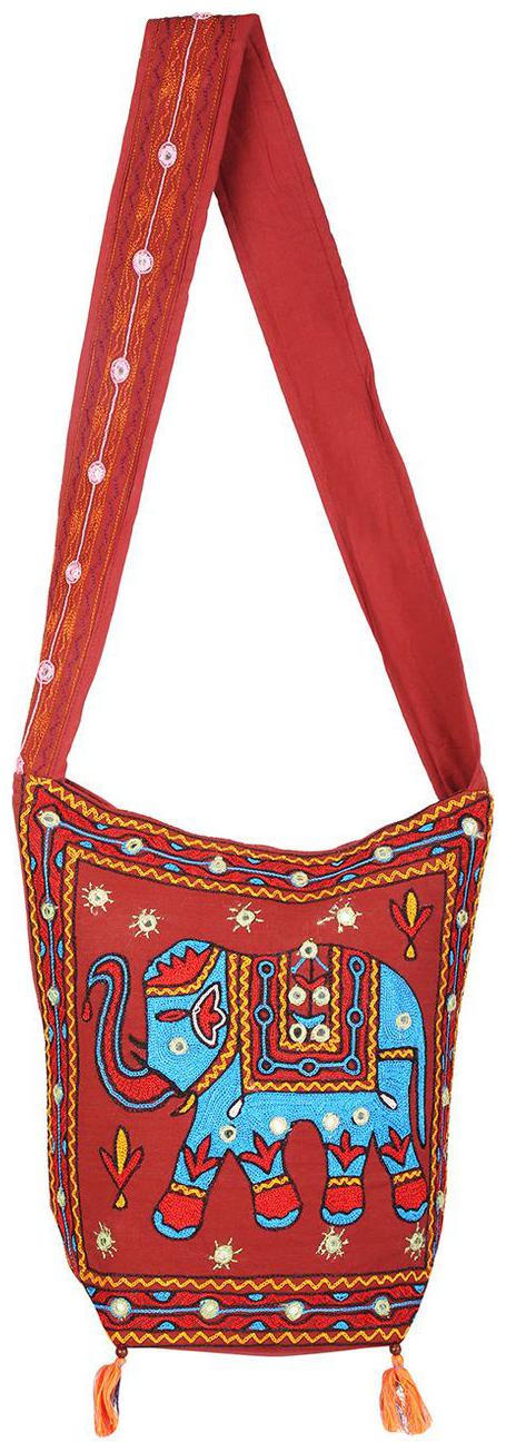 

Maroon Blue Ethnic Sling Bag Mirror Work Cotton Sling Bags For Girls 15 X 7 X 15 Sling Bags For Women Girls Sling Bag By Rajrang