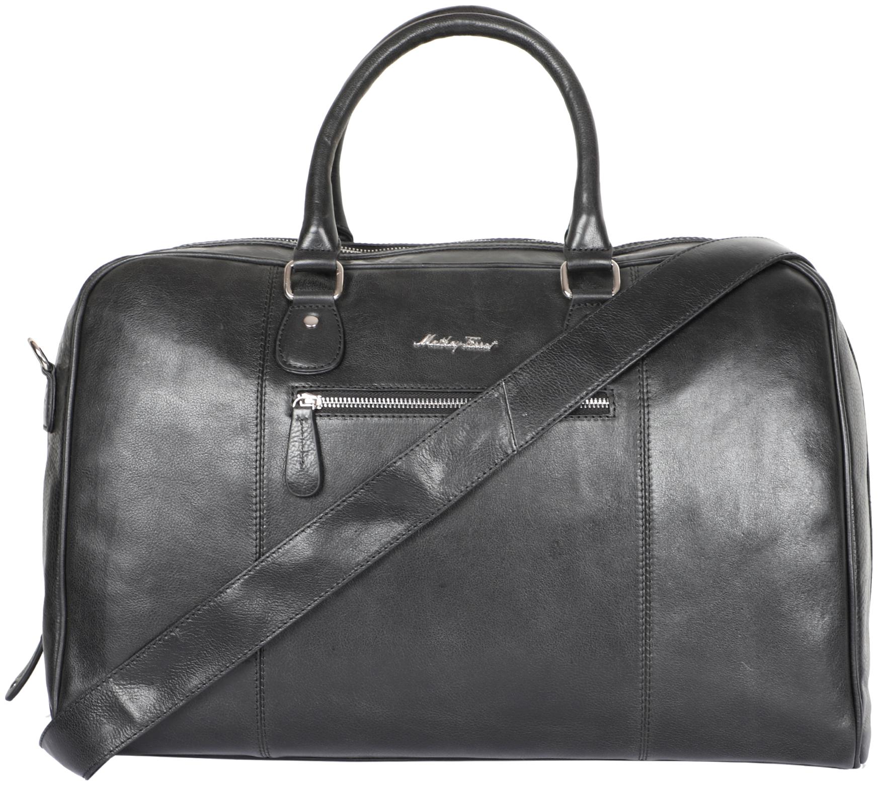 

Mathey-Tissot Genuine Leather Black Duffle Bags - MTDB-04-BLK