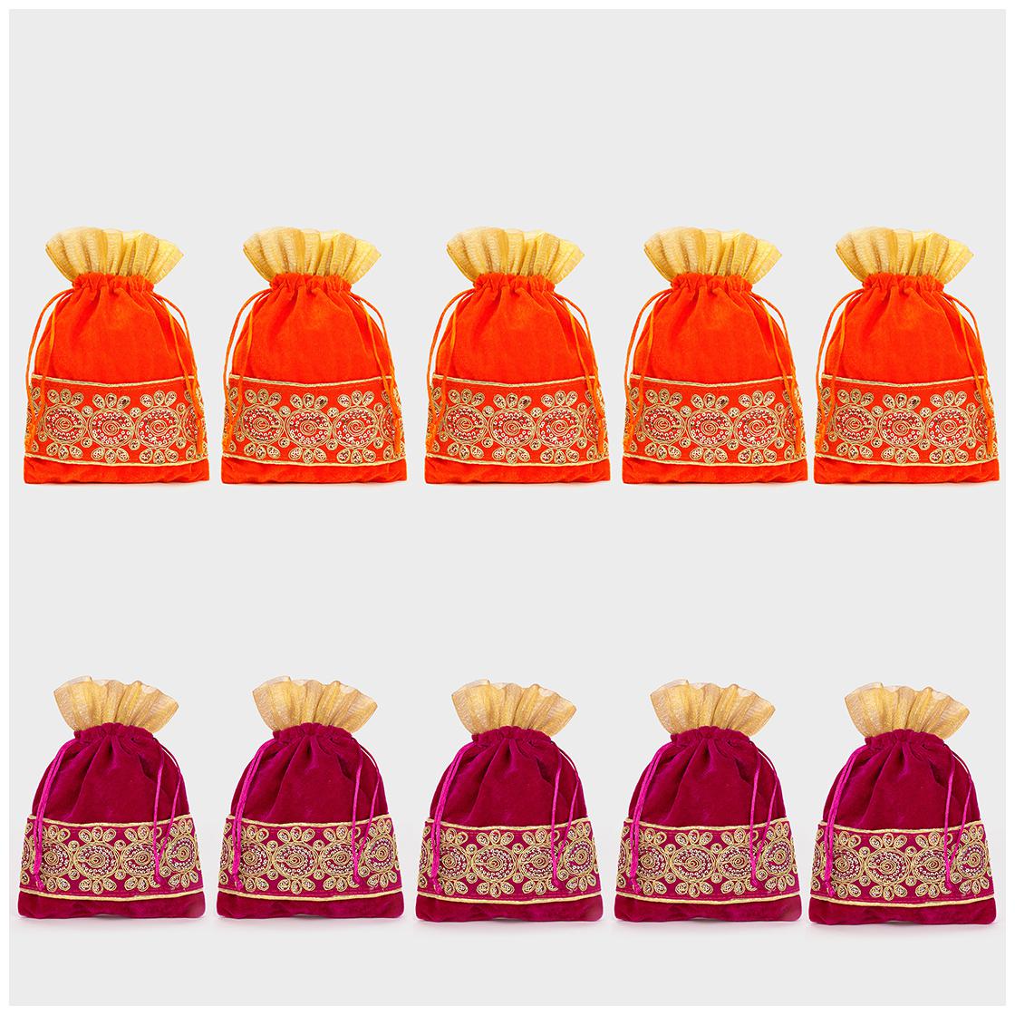 

Meher Collection Women s Velvet Traditional Potli Bags for Return Gifts - Large (Pack of 1 Yellow)