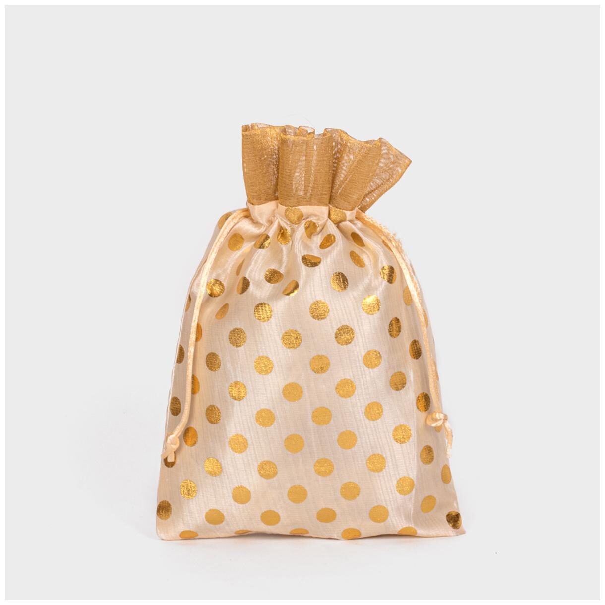 

Meher Collection Women s Ethnic Rajasthani Polka Dots Potli Bag for Return Gifts Medium (Cream)