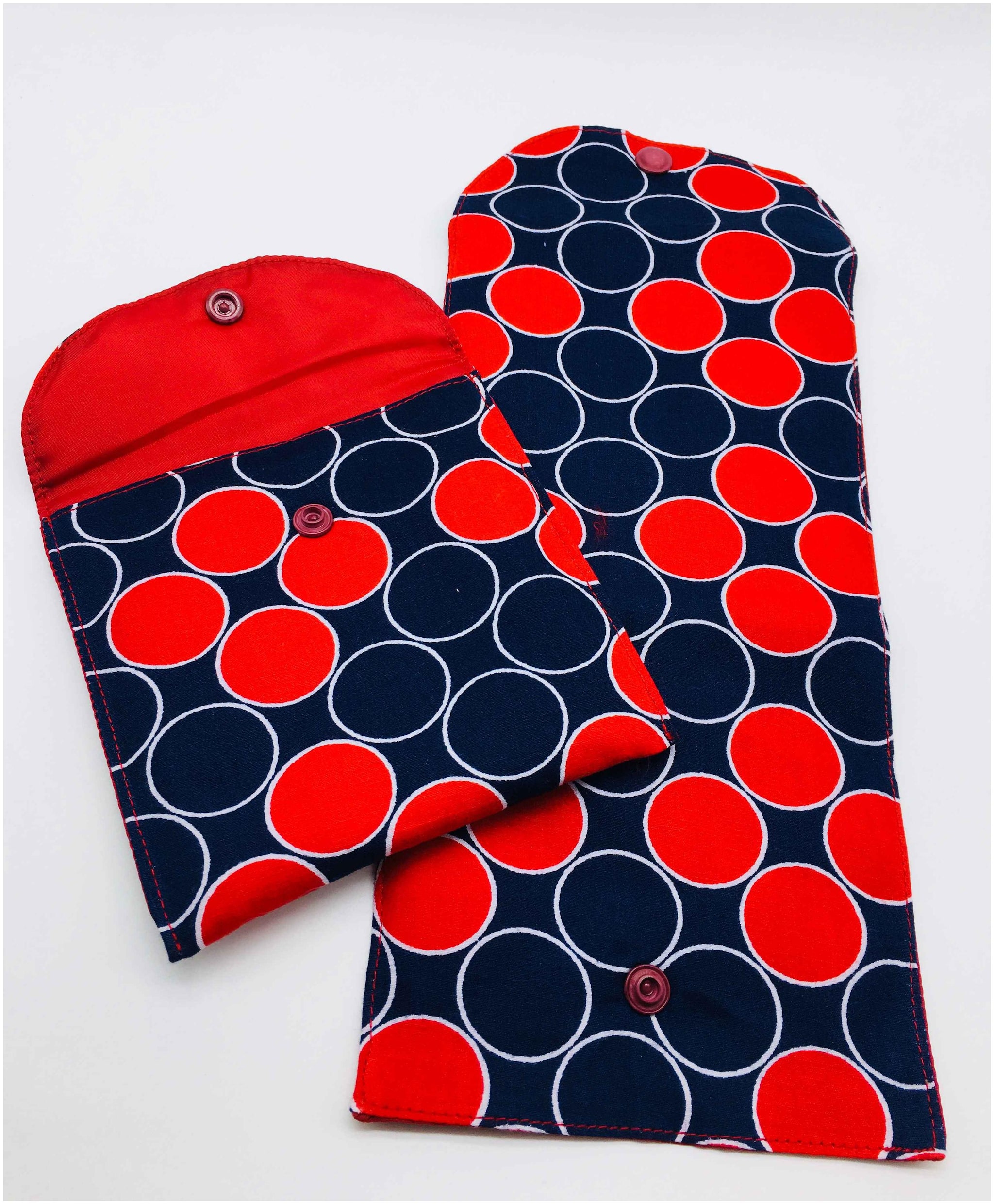 

Meher Collection Multi Color Sanitary Pad Pouch Combo Single Two-Pockets