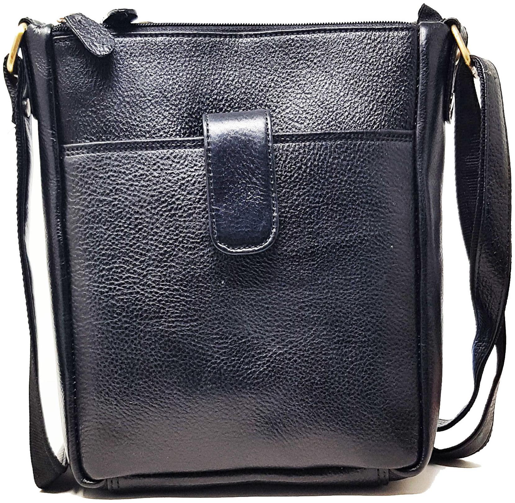 

Men Black Genuine Leather Sling Bag