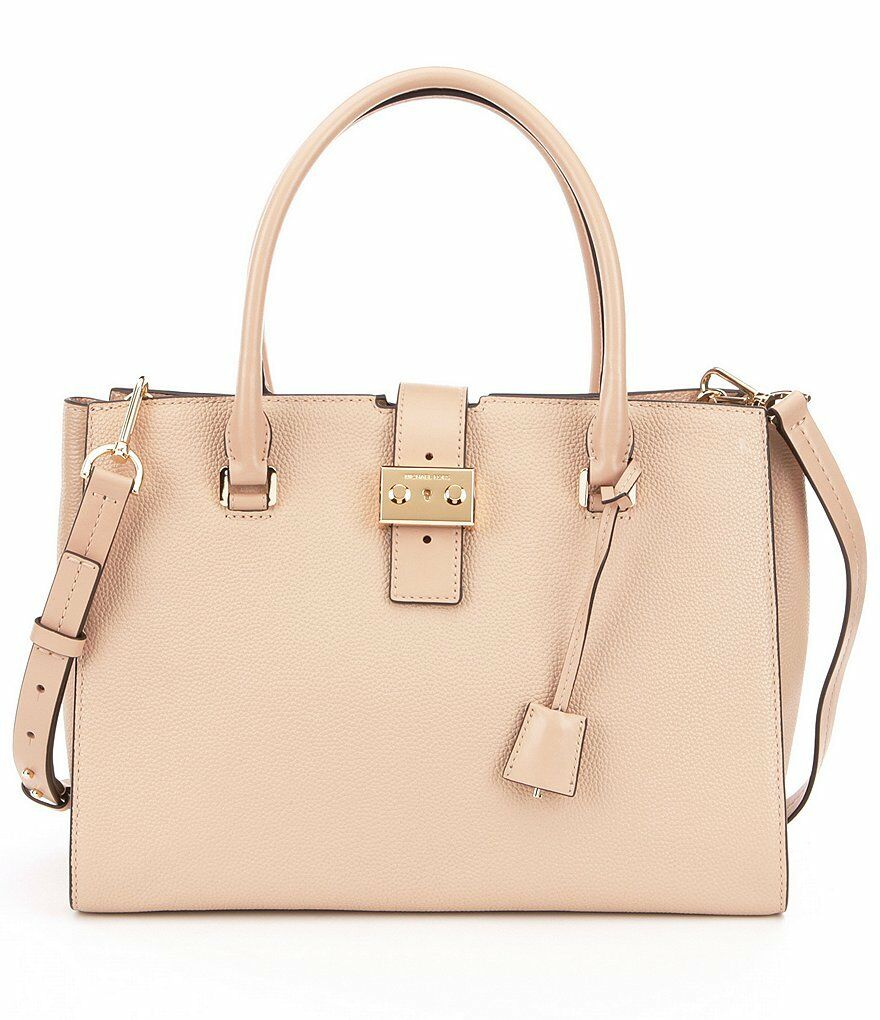 

Michael Kors Bond Large Pebble Leather Satchel (Oyster)