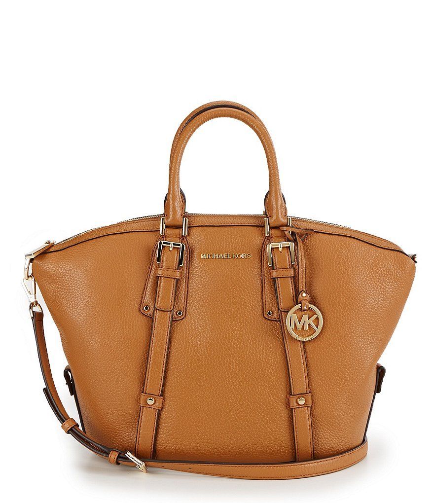 

Michael Kors Bedford Belted Medium Pebble Leather Satchel (Acorn)