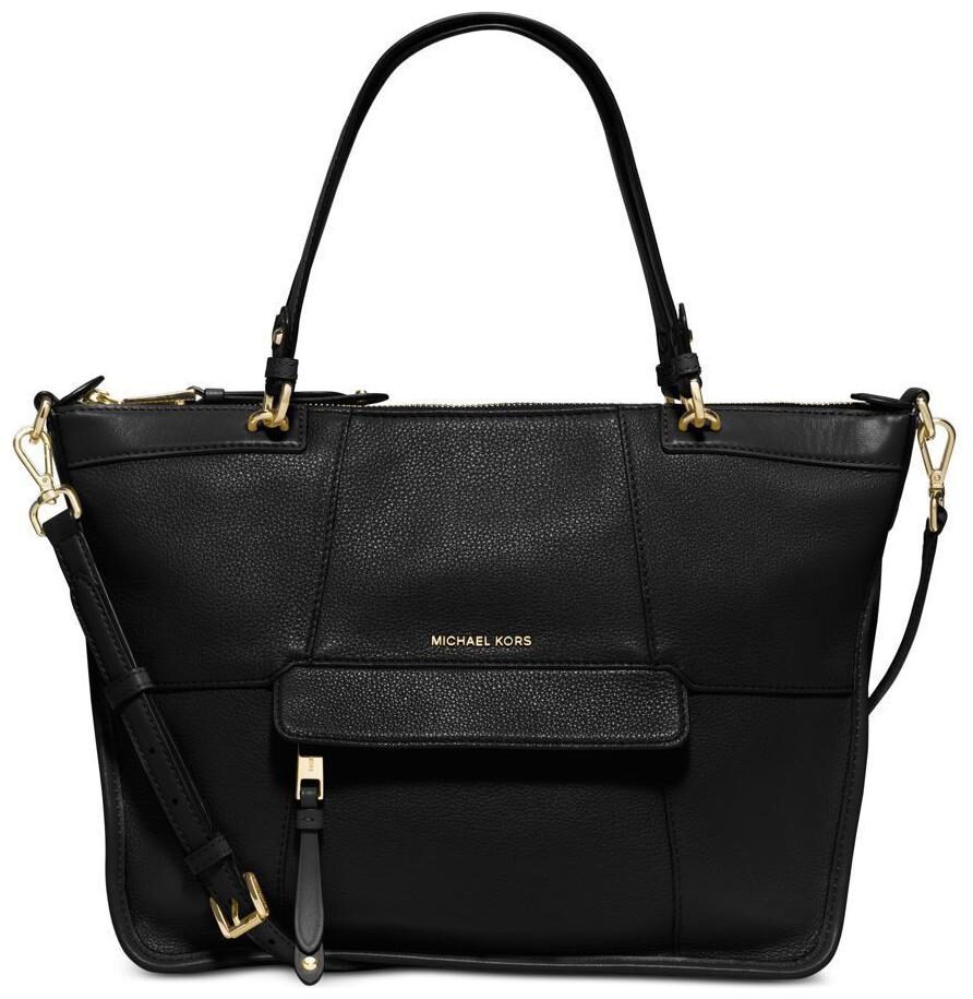 

Michael Michael Kors Jesse Black Pebble Leather Large Satchel Crossbody Bag