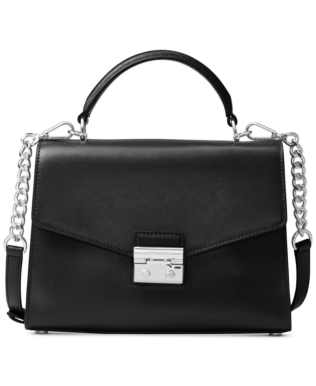 

Michael Michael Kors Sloan Black Leather Top Handle Satchel 30F7SSLS2L