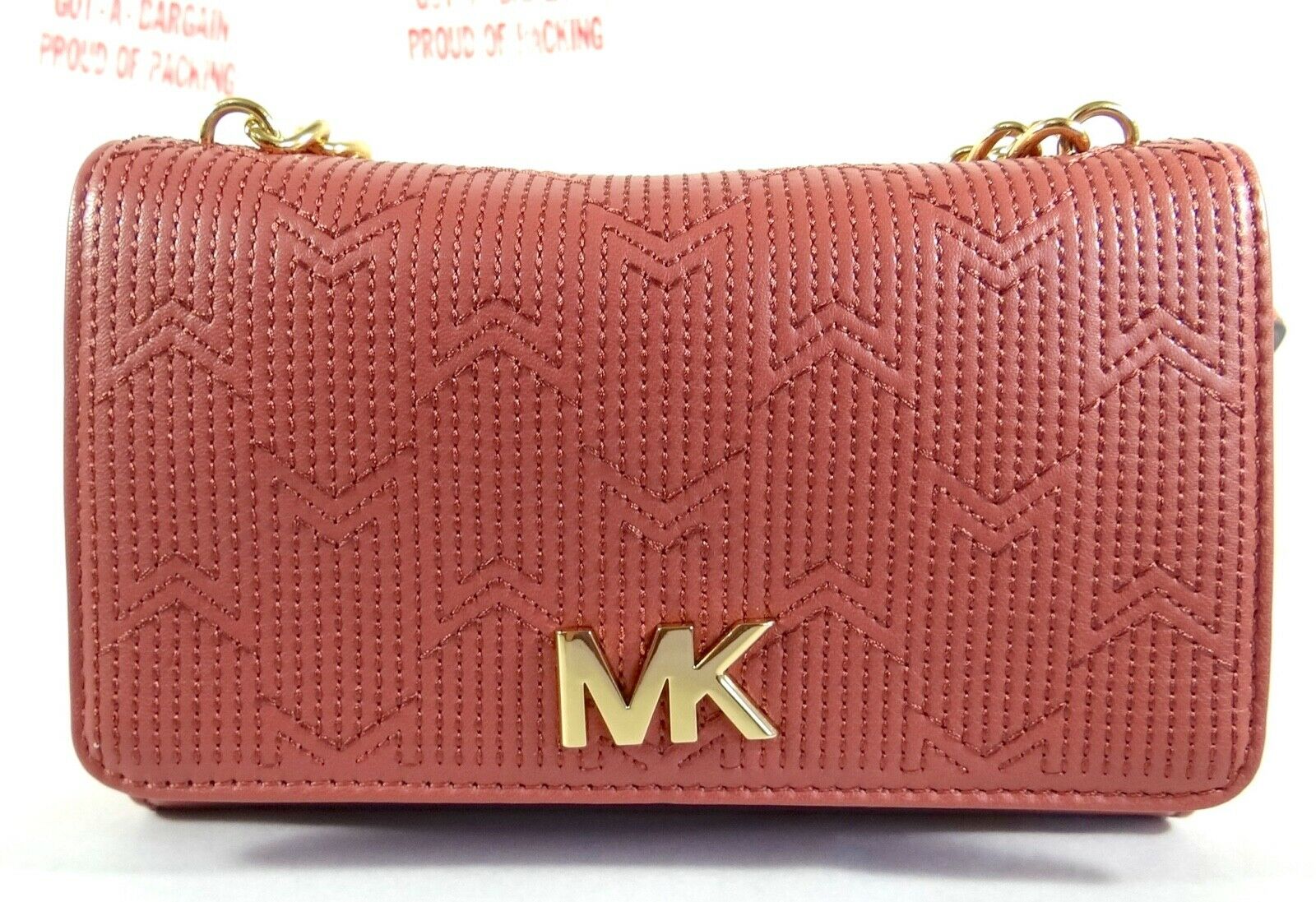 

MICHAEL Michael Kors Deco M Quilted RoseGold Leather Belt Bag