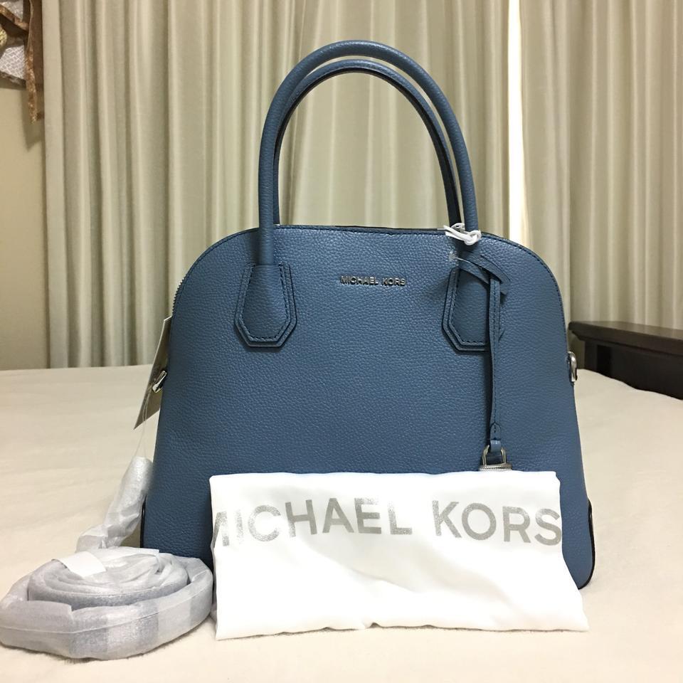 

Michael Michael Kors Mercer Large Dome Denim Leather Satchel Bag