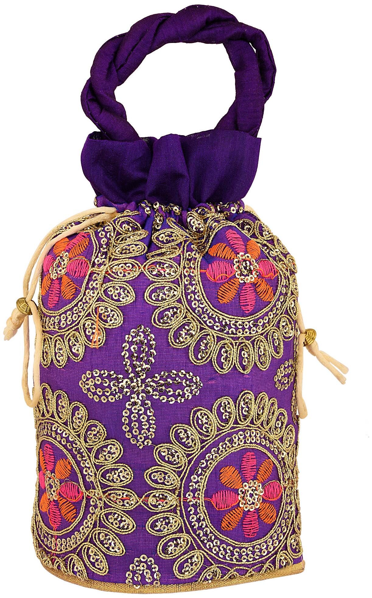 

MissMister Purple Cotton Potli Bag