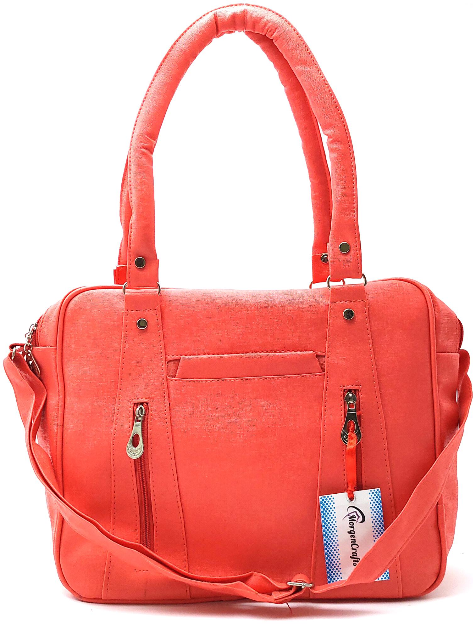 

MORGENCRAFTS Orange PU Shoulder Bag