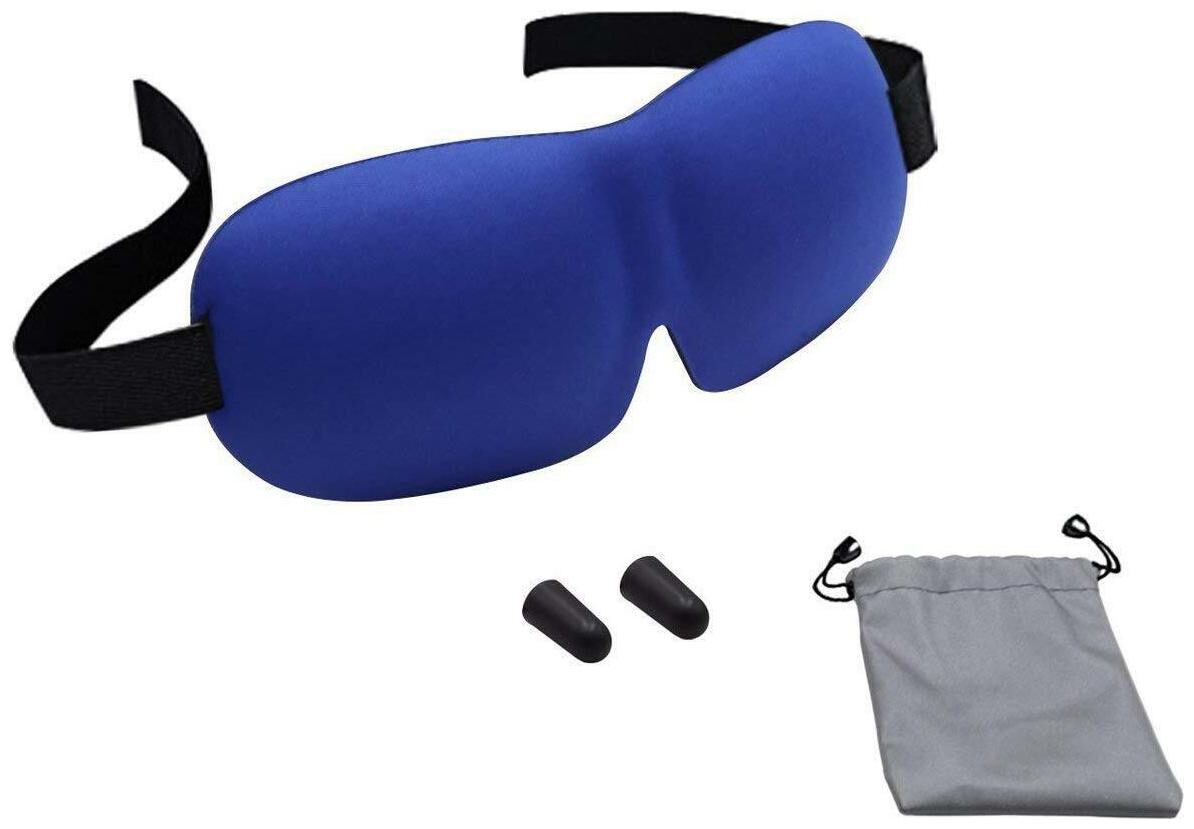 

Mosiso Black Sleep Mask with Foam Ear Plugs Travel Pouch Soft Sleep Blindfold