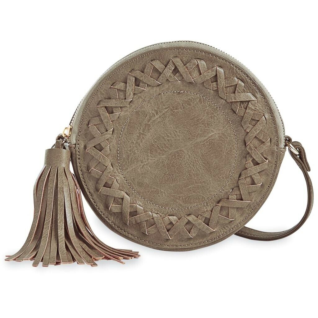 

Mud Pie E8 Women Faux Leather Canteen Crossbody Bag 7x3in 80270002 Choose