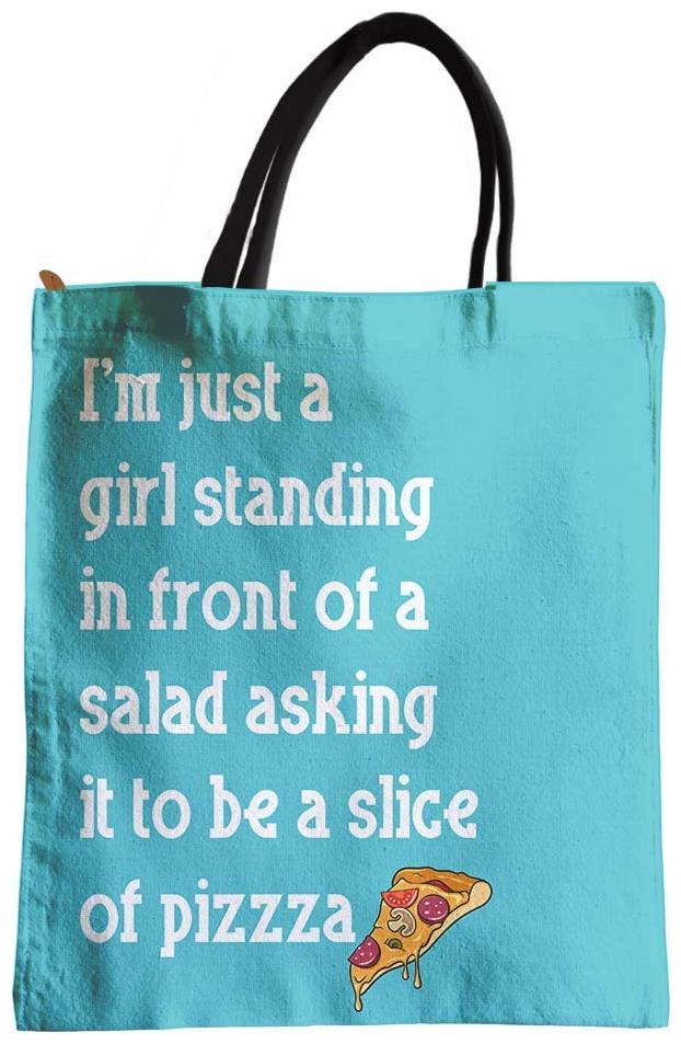 

Techbyte Women Typography Canvas - Tote Bag Blue