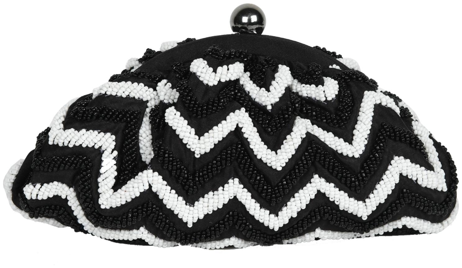 

5-Elements Women Black Polyester Clutch