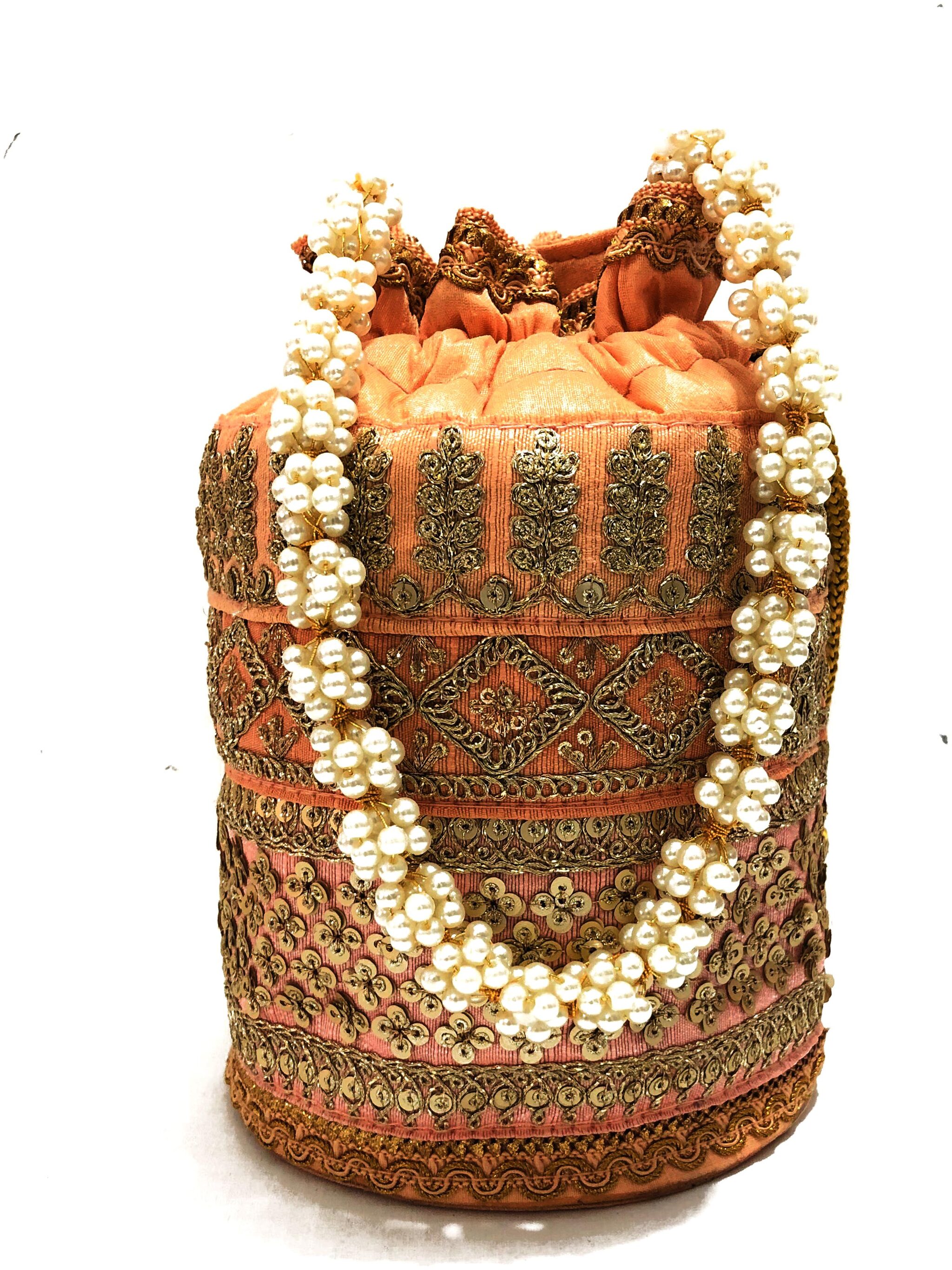 

Nakh Pink Silk Potli Bag - Potli