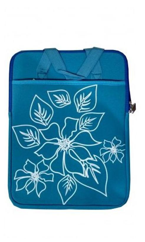 

Neoprene Material Reversible Slim Soft Carry Bag Pouch For 39 62 cm (15 6 inch) laptop notebook - Blue White