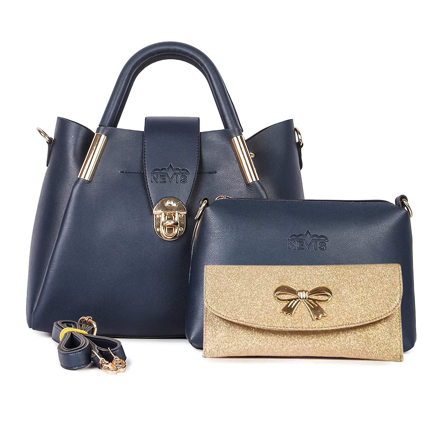 

Nevis Blue PU Handheld Bag