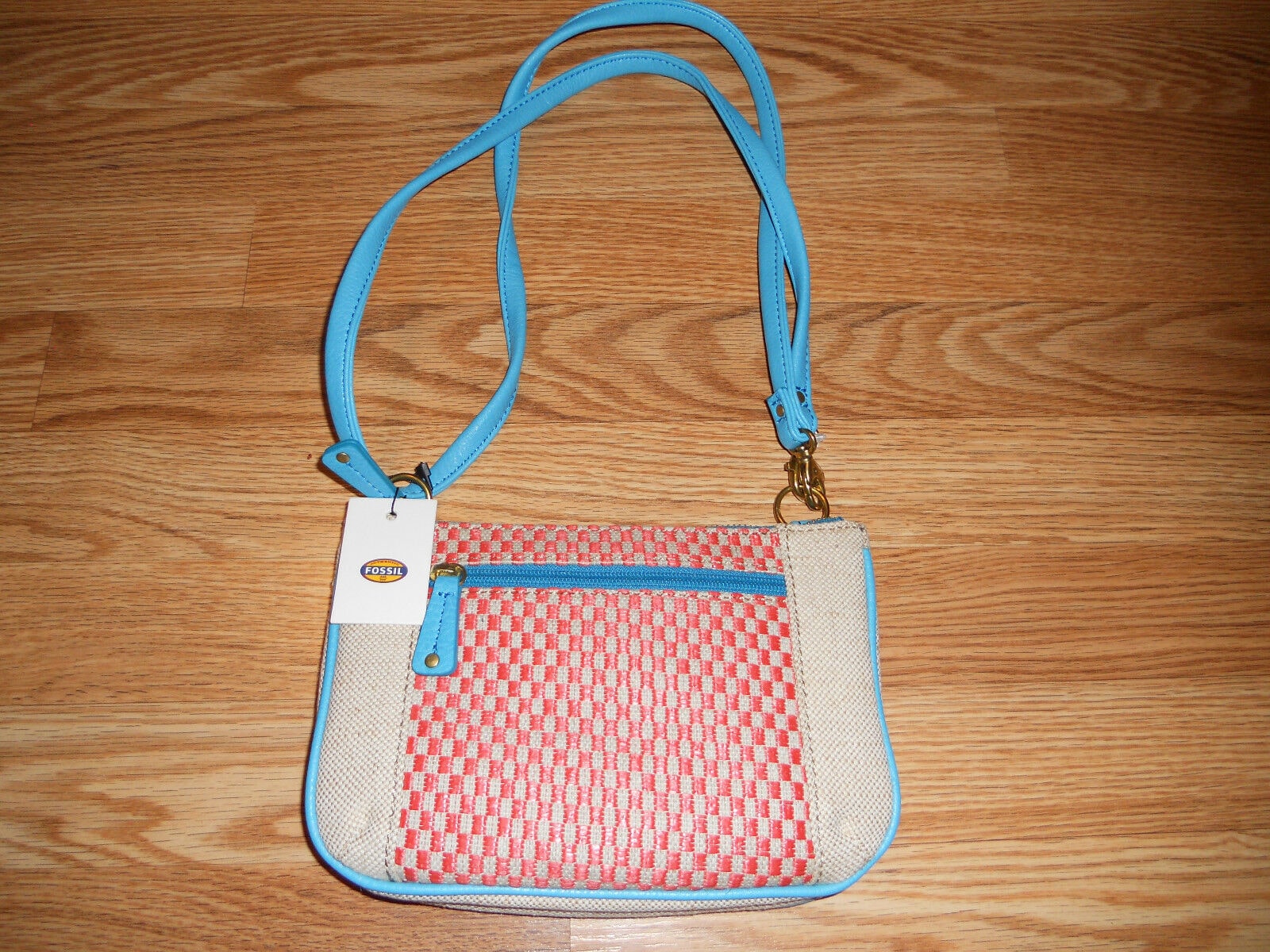 

New Fossil Kira Top Zip Coral Multi Mini Shoulder Bag