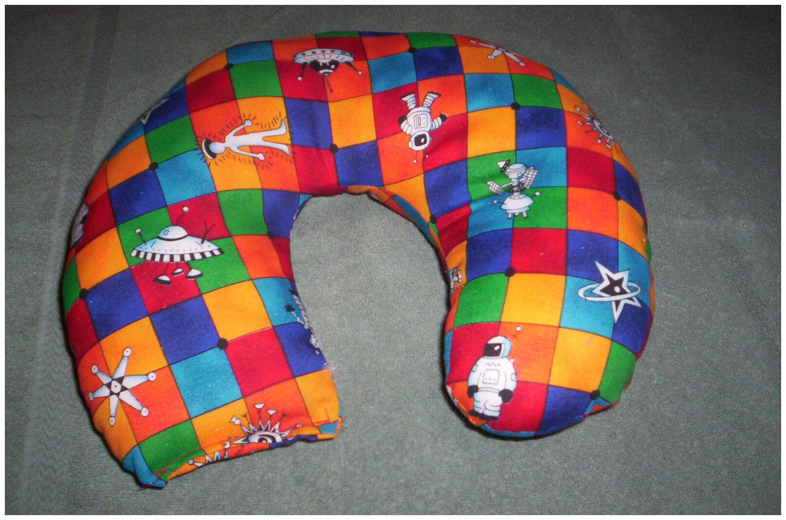 

New handcrafted multi-color boys girls Space objects child cotton neck pillow