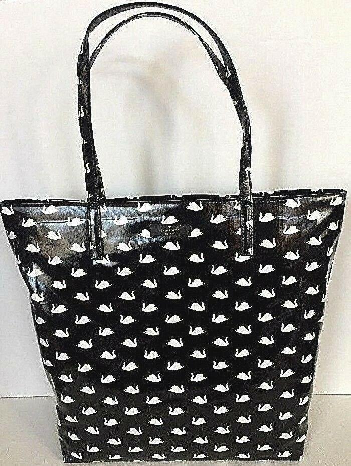 

New Kate New York Spade Bon Shopper Daycation handbag Swans Black multi