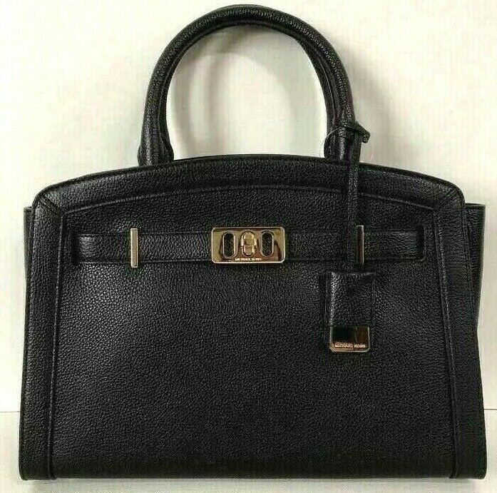 

New Michael Kors Karson Large Satchel handbag Leather Black