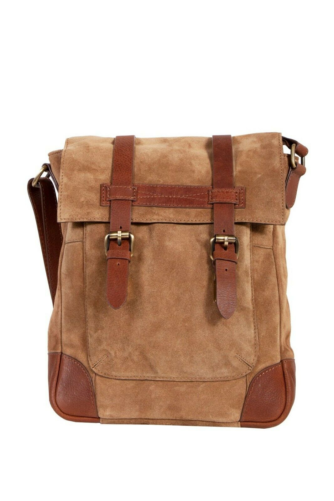 

NEW SCULLY RETRO NUBUCK LEATHER CARGO MESSENGER TABLET BAG TAN BROWN