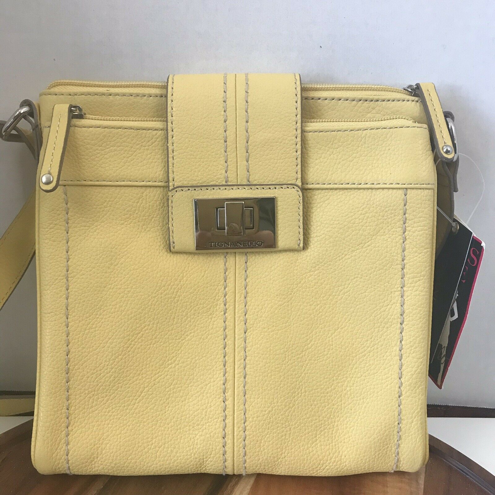 

NEW - Tignanello Leather Fab Function Crossbody Organizer in Sunrise Yellow