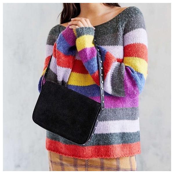 

NEW URBAN OUTFITTERS BLACK SUEDE STELLA THIN SHOULDER BAG