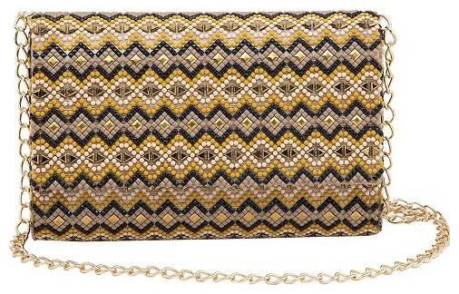 

Niche Yellow Gold Aztec hand Clutch For Women Evening Handbags Party Clutch Bags