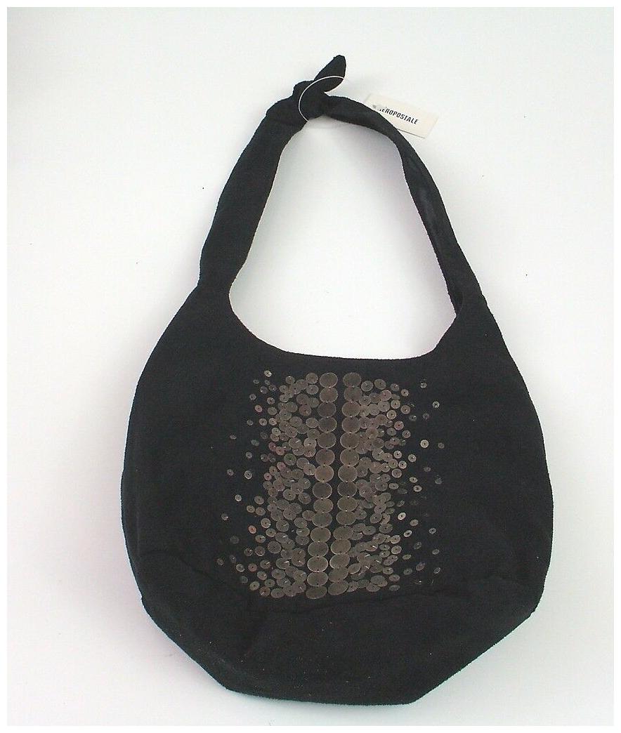 

NWT Aeropostale Black Purse Metal Sequins Magnetic Closure