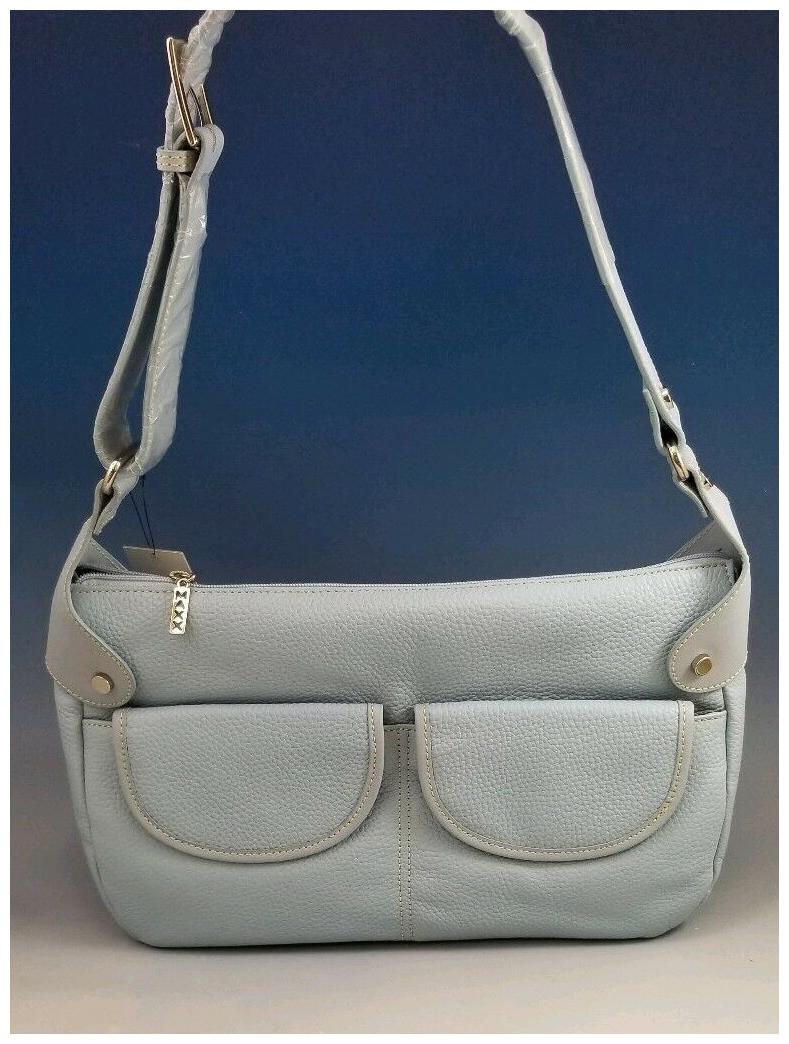 

NWT Maxx New York Blue Pebbled Leather Adjustable Strap Shoulder Bag
