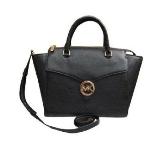 

NWT Michael Kors Vanna Large Leather Satchel Black 38F8XV3S3L