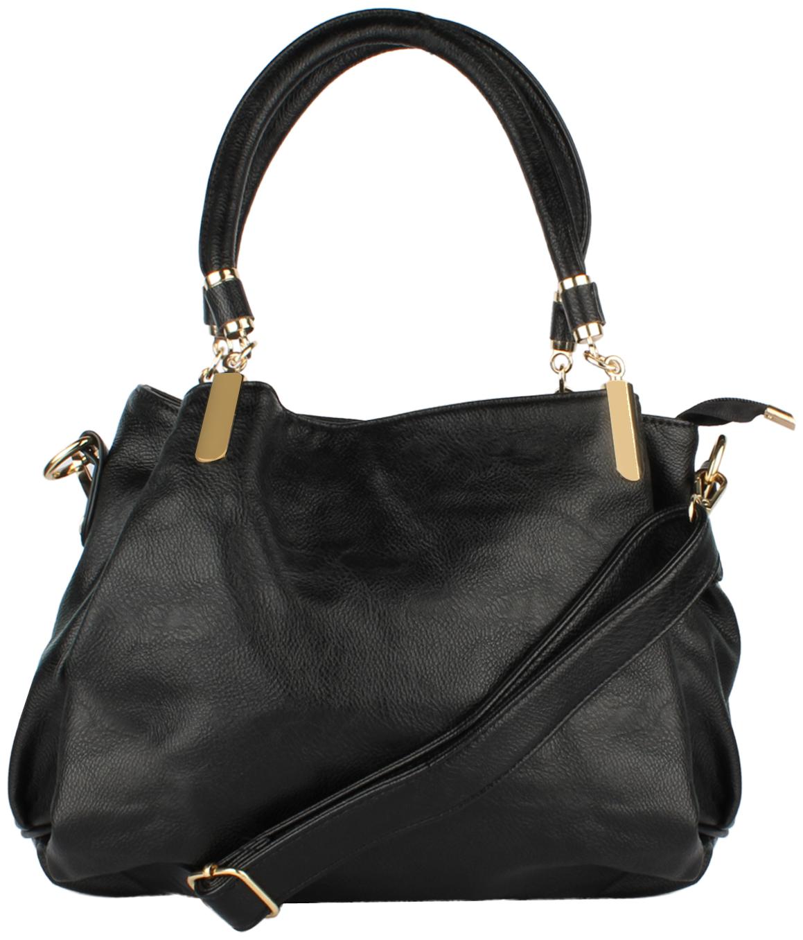 

Olive N Peach Black PU Handheld Bag